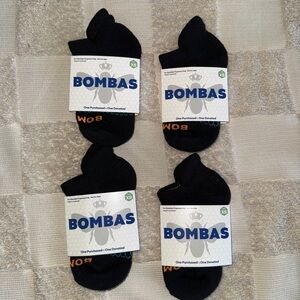 Bombas Kids Black and Orange Athletic Socks XS Bundle